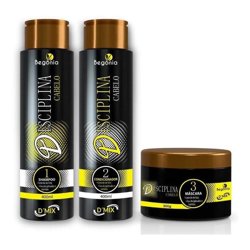KIT DISCIPLICA BEGÔNIA COSMÉTICOS - 1 SHAMPOO + 1 CONDICIONADOR + 1 MÁSCARAS